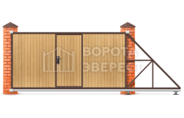 Ворота откатные деревянные 2200×3200 ВЭ-5445